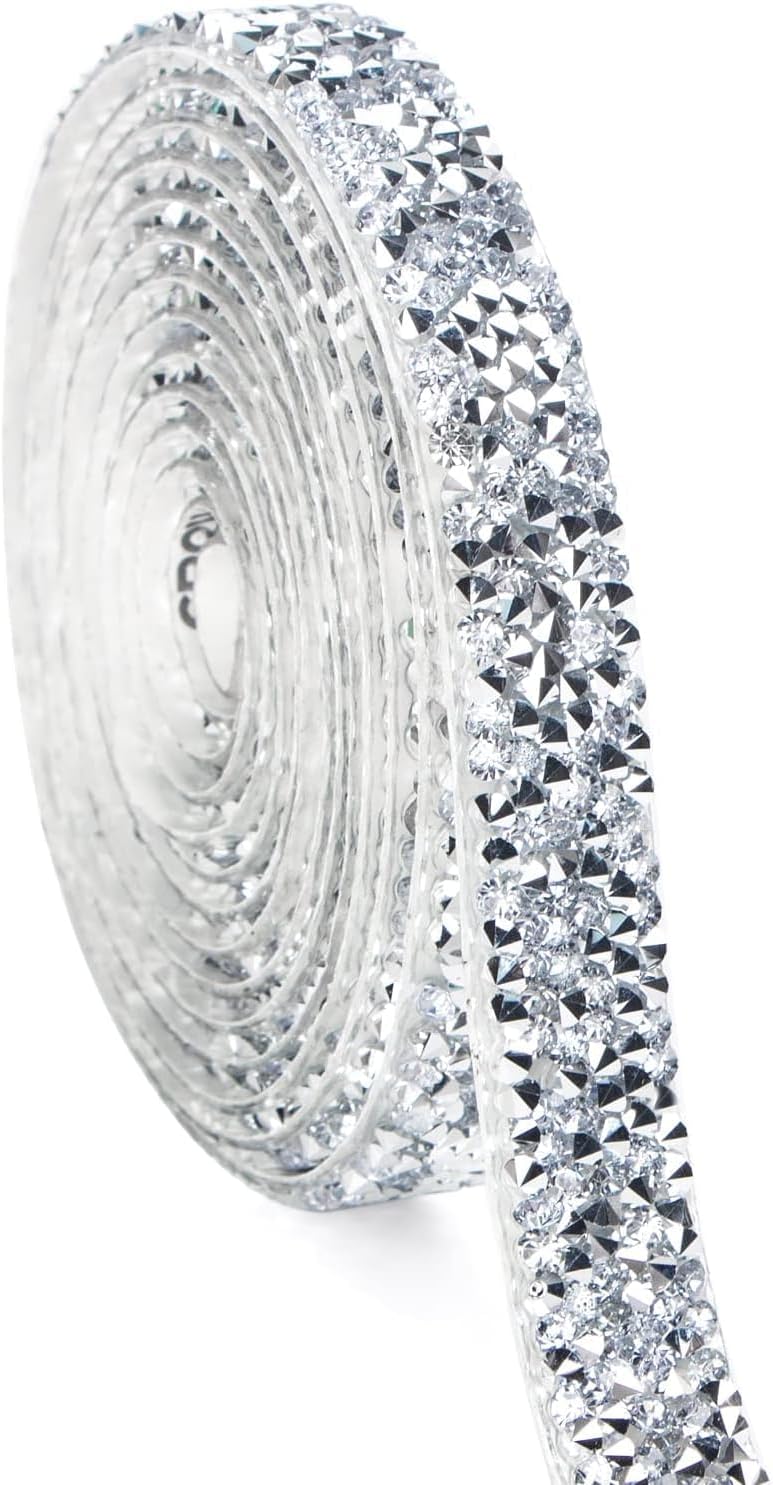 Amazon.com: Rhinestone Ribbons Pack of 1 (Silver)
