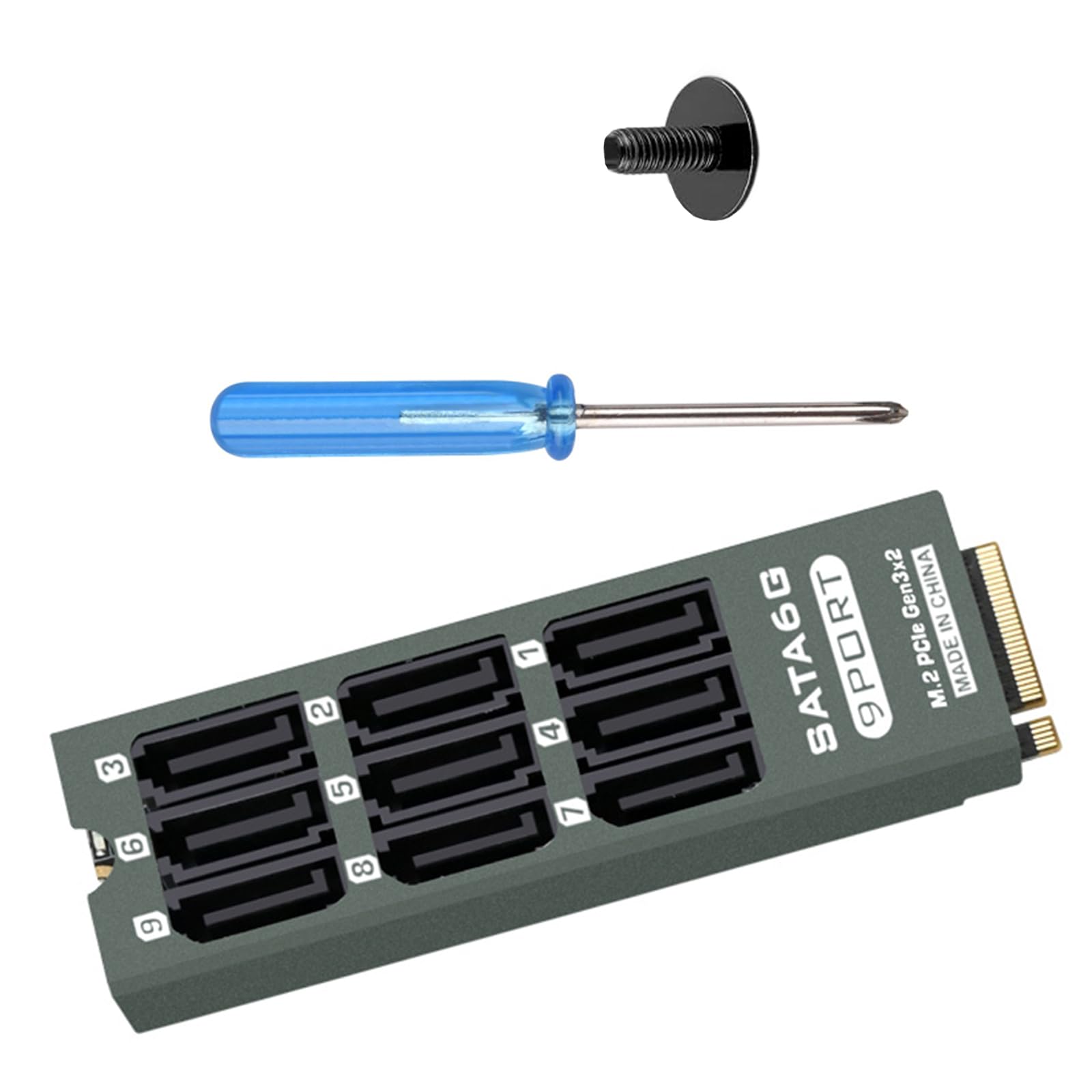 Scheda PCIe SATA3.0 a 9 porte da 6 Gbps con ASM1166 per archiviazione professionale in scheda di espansione di archiviazione workstation