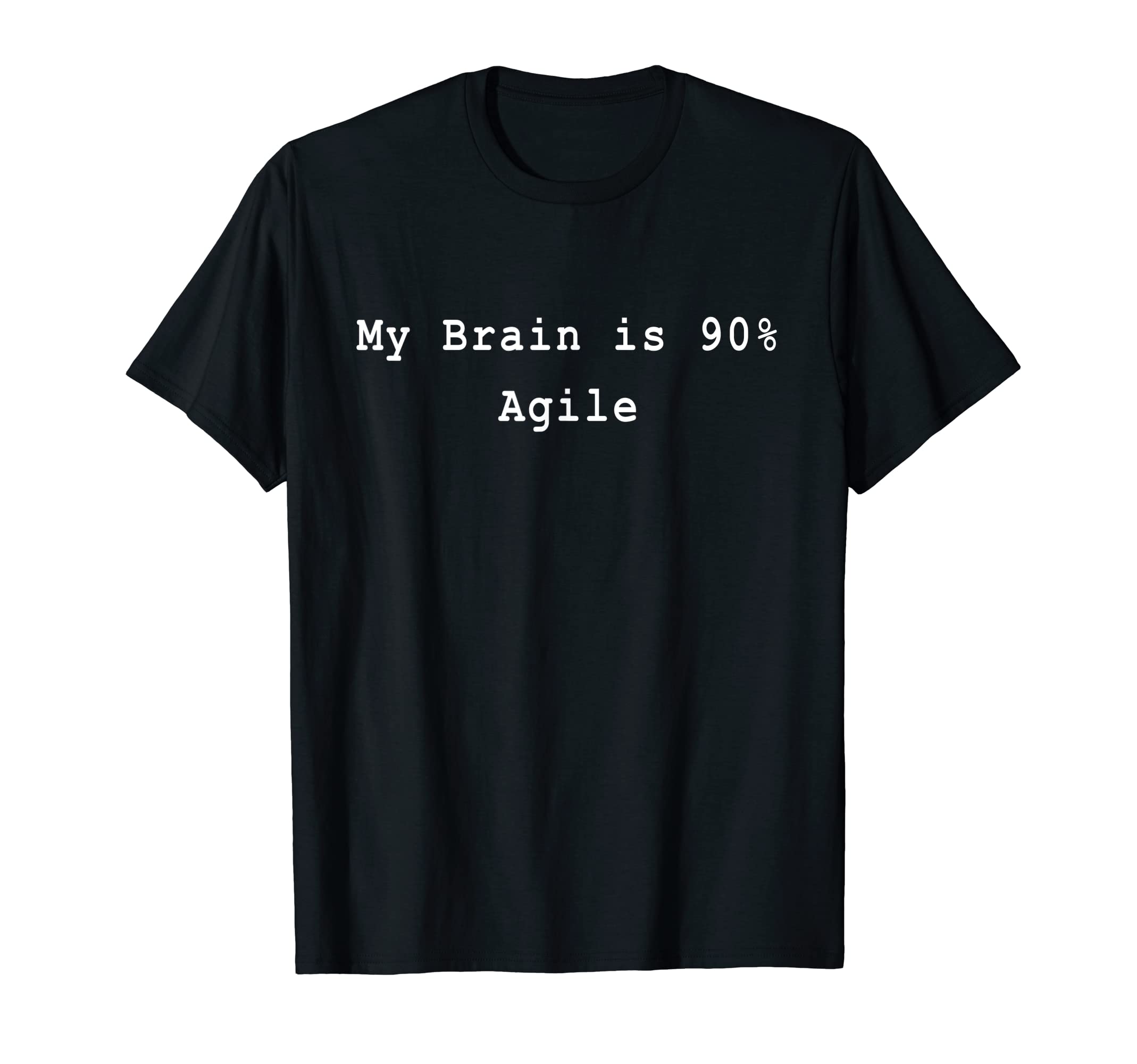 Agile Brain Scrum Lean Project Management Funny PM Coach T-Shirt, Black