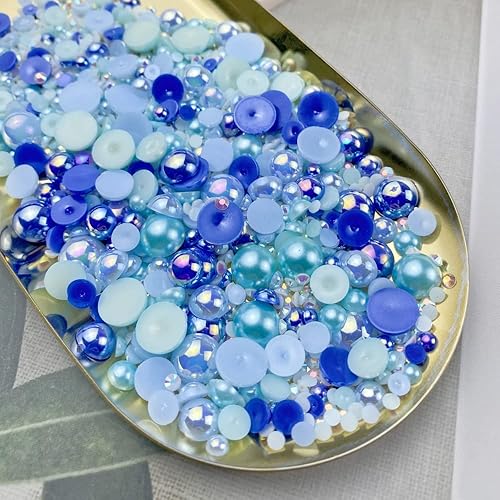 Miniatura 3 de Diamantes de imitación de media perla de 106oz para manualidades tamaño mixto 039 a 039 pulgadas diamantes de imitación de resina media redonda con