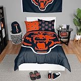 FOCO Chicago Bears NFL Team Color Bed in a Bag Comforter Bedding 3 Piece Twin Set