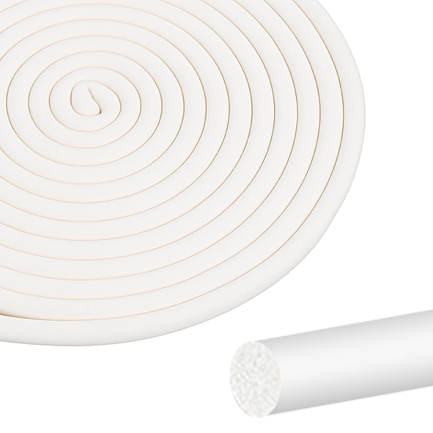 White Foam Backer Rod 1/4 Inch x 16.4 Ft, Rubber Caulk Saver for Concrete Expansion Joint Weather Strip Seal for Gaps and Joints