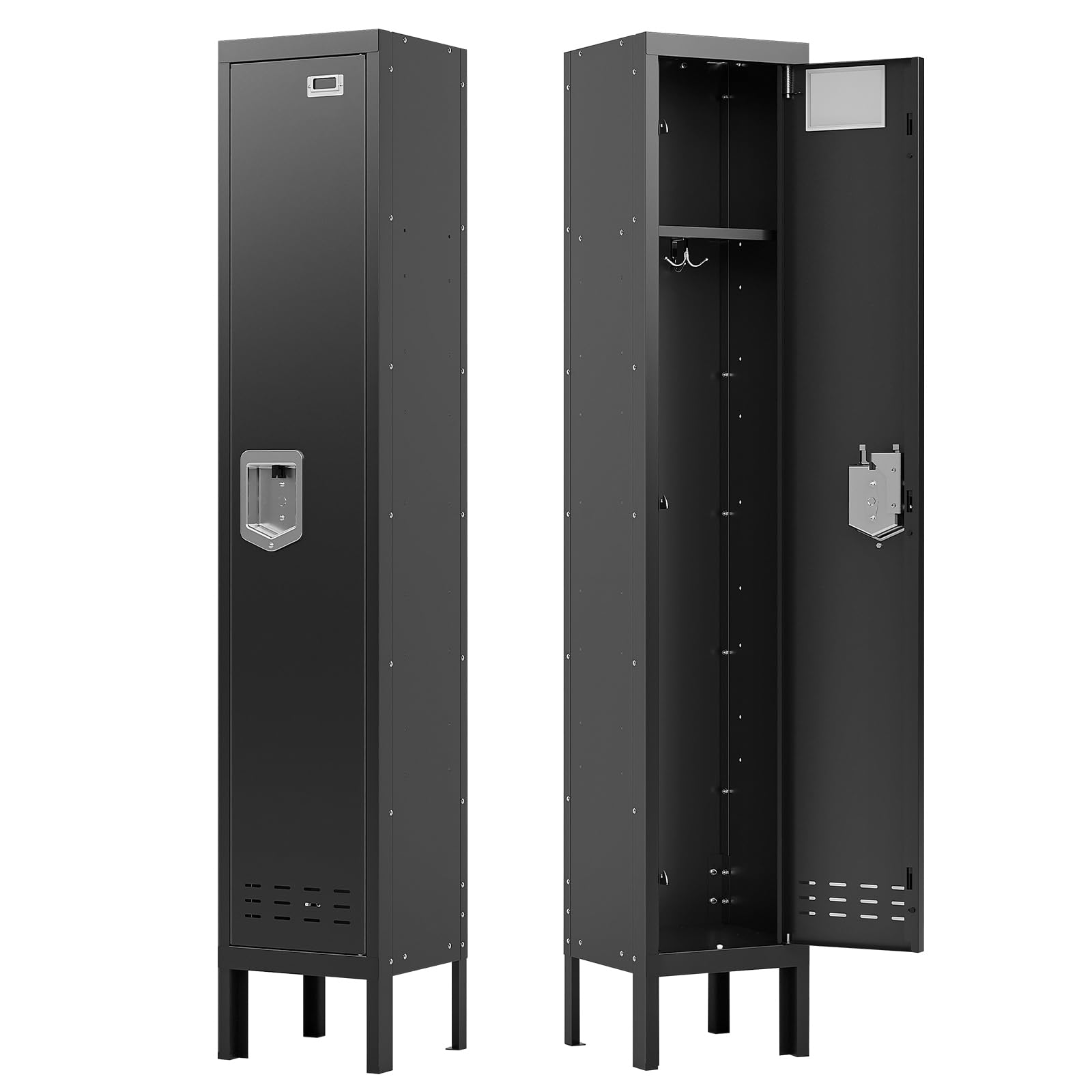 BUTISOW Metal Storage Locker with Lock & Card Slot Locker - Secure Lockable Door - Steel Locker for School, Office, Gym, Home - 66.15" H x 11.8" W x