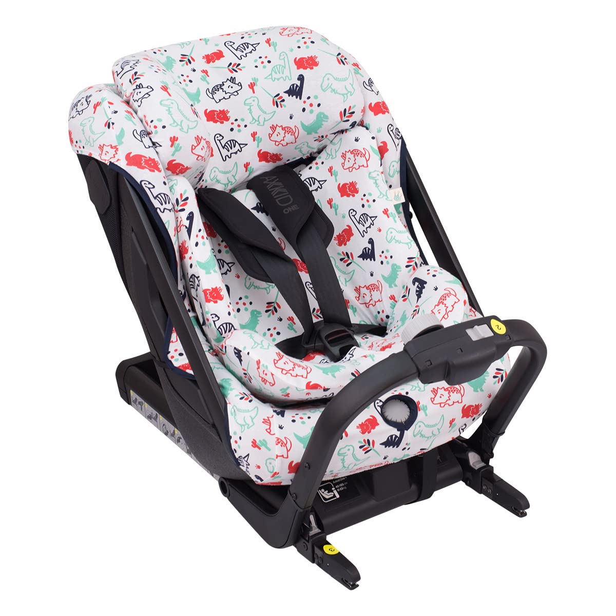 JYOKO Kids Funda de Algodón para Silla de Coche Compatible con Axkid One + Funda Reductor G-0(Dino Party)