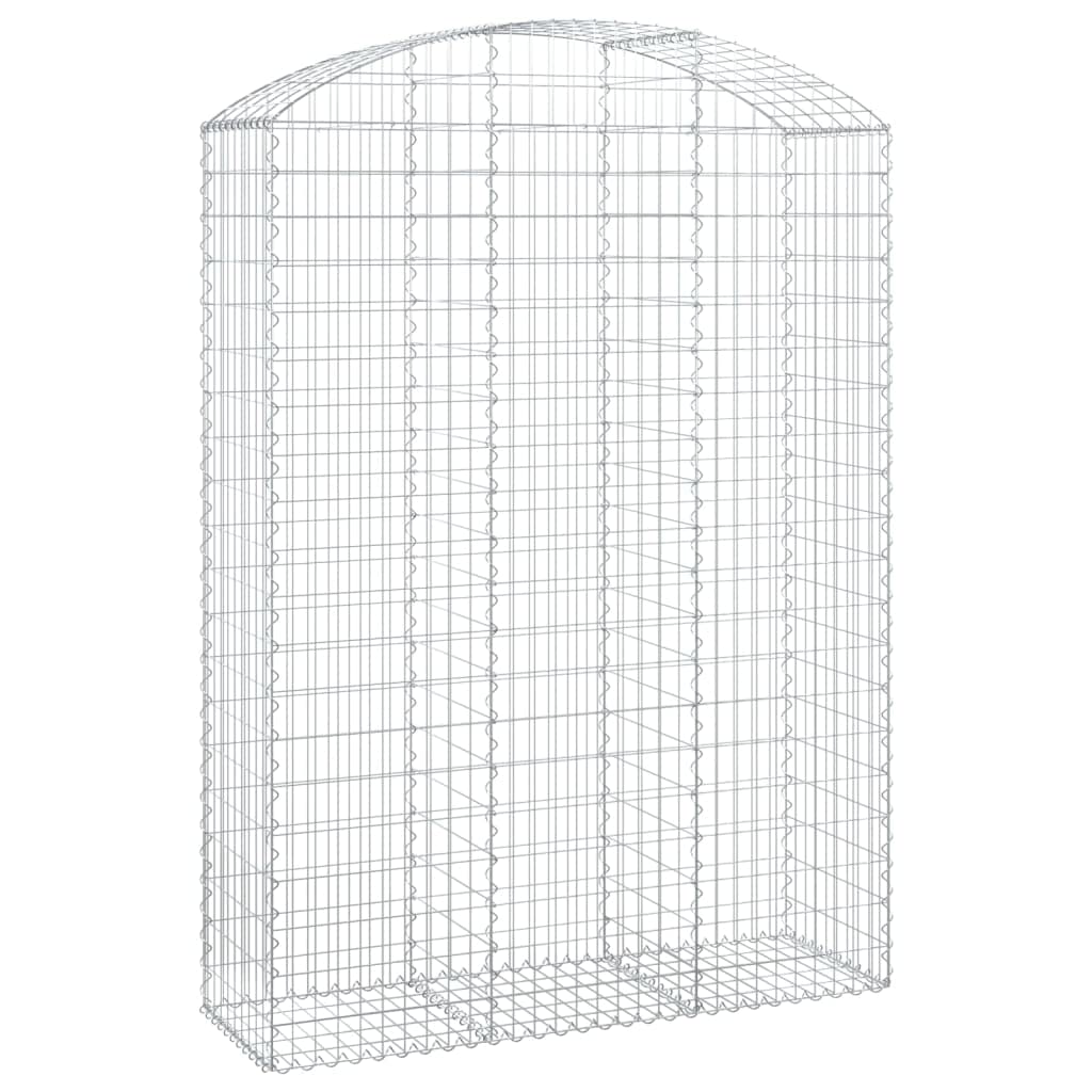 Gabione mit Hochbogen 150x50x200/220 cm Verzinktes Eisen Gabionen Wand Drahtkorb, Steinkorb Steingabione Mauer, Gabionenkorb für Landschaft, Garten
