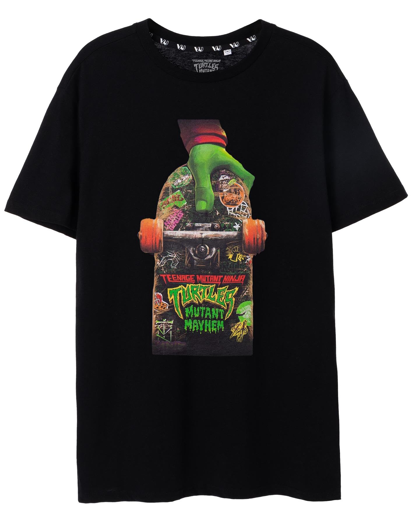 Teenage Mutant Ninja Men's Black Turtles T-Shirt | Short-Sleeved Mutant Mayhem Skateboard Graphic Tee For Adults | Short Sleeve Fashion Crewneck Top | Tmnt Movie Merchandise Gift For Him