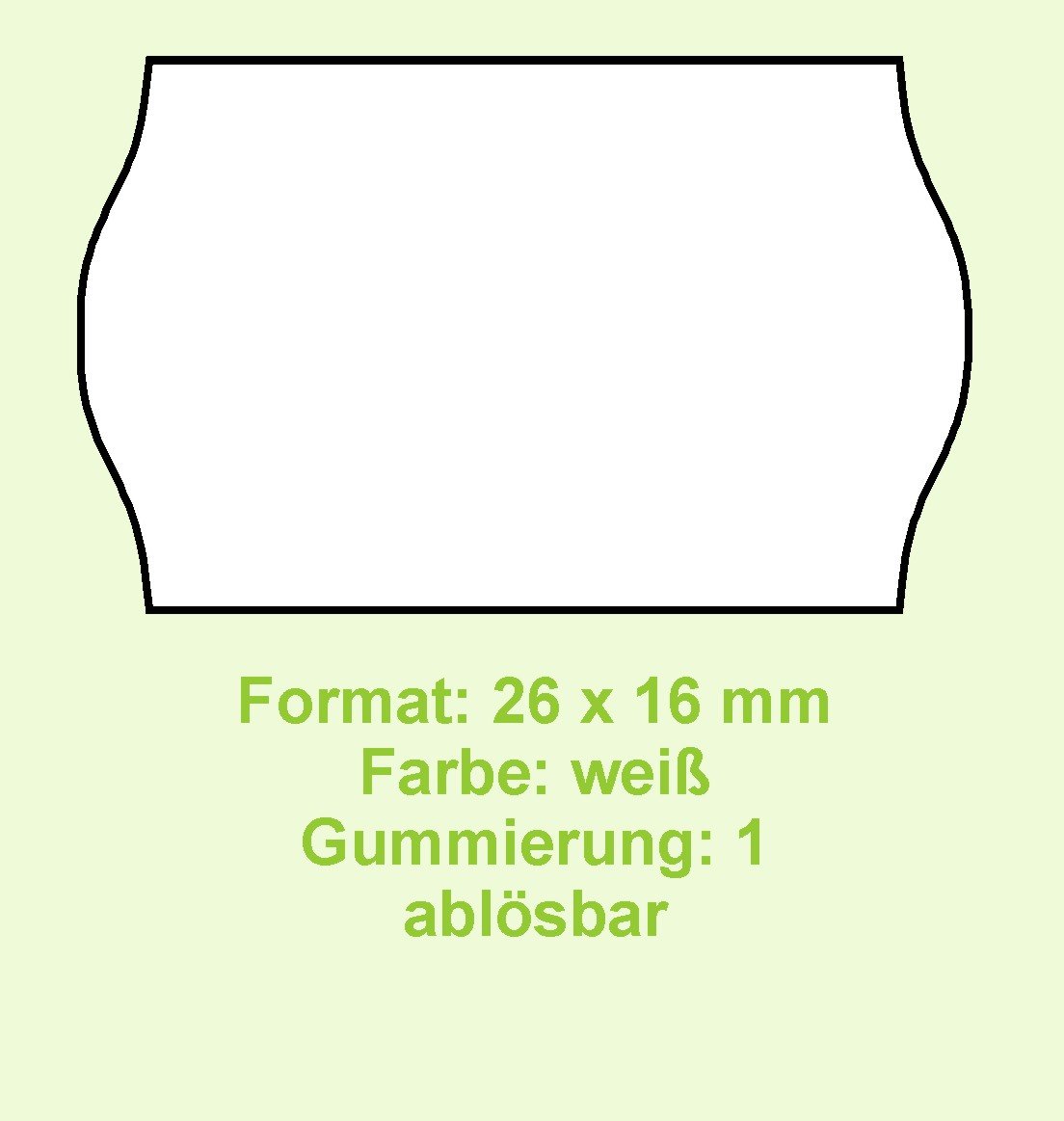 Oryginalne etykiety samoprzylepne CreenLine format 26 x 16 mm białe, Gum 1 (możliwość odklejenia), 18 rolek, Made in Germany