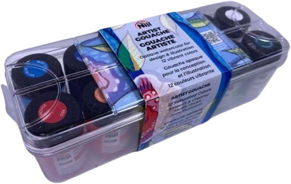 Yasutomo Niji Artist Gouache, Set of 12 Colors