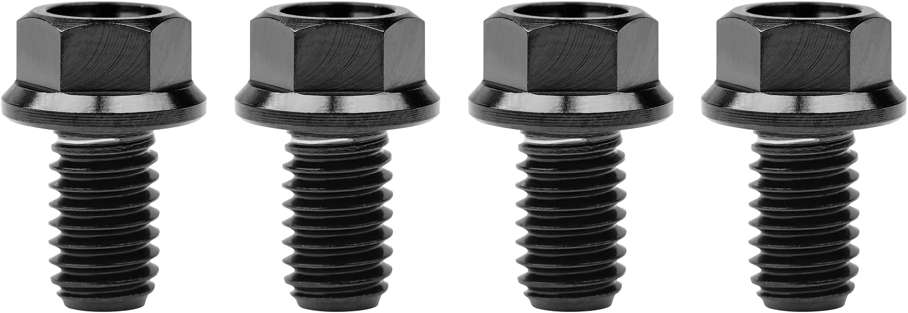 Titanium Ti Flange For M6 10 15 20 25 30 35 40 45 50 55 60 65mm Motorcycle Bolt Screw Modification Pack fo 4 (M6x10mm, Black)