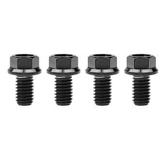 Titanium Ti Flange M6 10 15 20 25 30 35 40 45 50 55 60 65 70 75 80 90 100mm Bolt Screw for Motorcycle Modified Pack fo 4 M6x10mm, Black