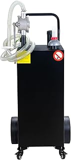 30 Gallon Fuel Caddy Portable Gas Storage Tank with 4 Wheels, Manual Transfer Pump for Boat ATV Car UTV Black