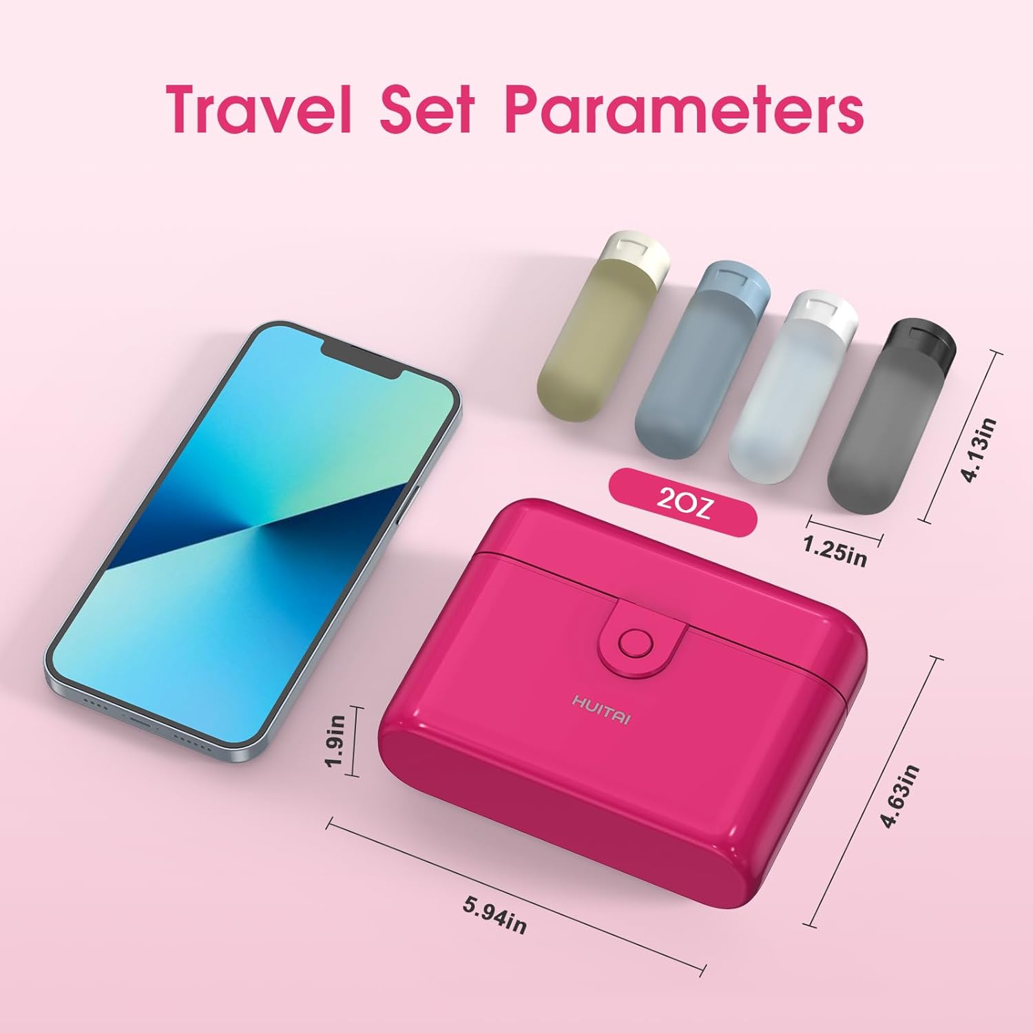 Travel Bottles with Case, 4x2oz TSA Approved, LeakProof, Pr