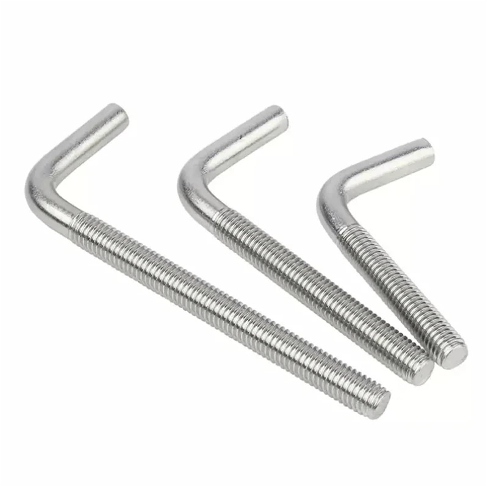 Ganchos En L De Tornillo 1-5 uds M4 M5 M6 M8 M10 M12 7/tornillo de perno anclaje ángulo recto en forma L acero inoxidable(M12x200mm(1pcs))