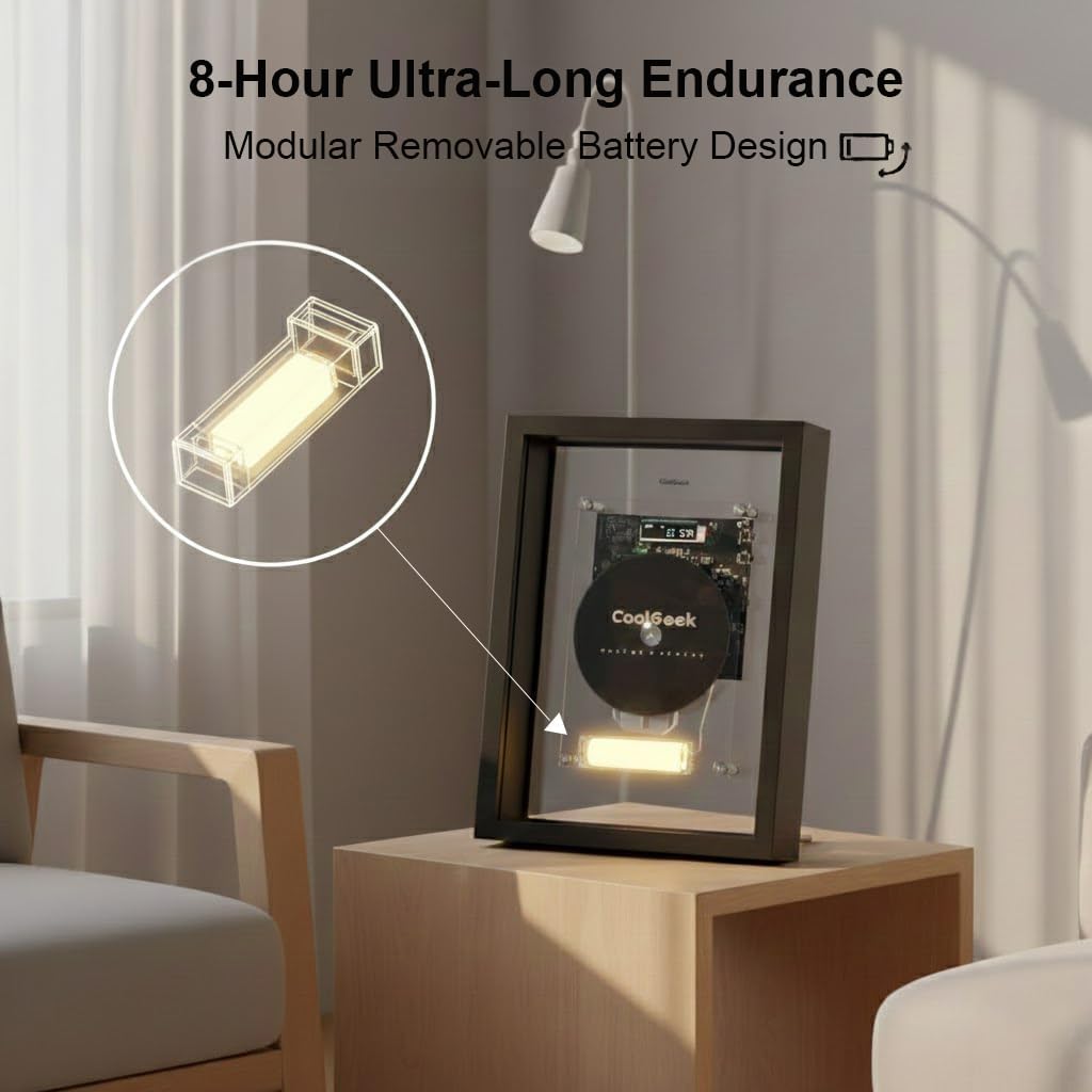 M1 Vertical CD Player for Wall & Desk, Transparent Industrial Art Decor, Hi-Fi Bluetooth Transmitter (Requires External Speaker), 8H Rechargeable Battery, Wire-Free Aesthetic