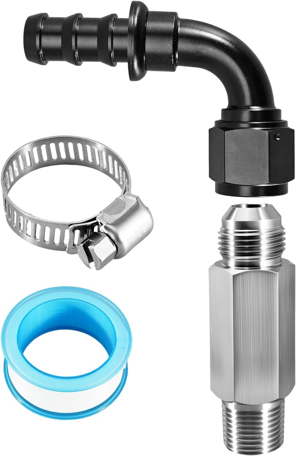 Upgraded Heater Hose Connector 10AN Push Lock Fitting 1/2-14 NPT Fit for Dodge Ram Cummins 6.7L 2007.5-2024 Replace 52014739AG 55056711AC 55056966AA 68005253AA