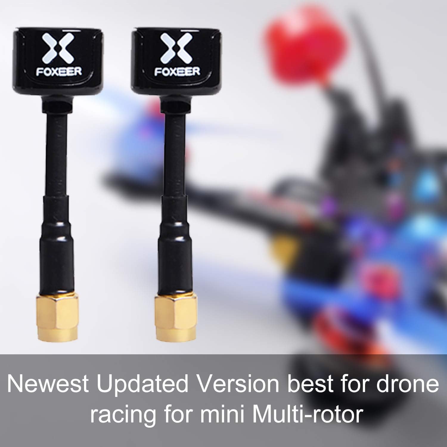 2pcs FOXEER FPV Antenna Lollipop 4 Versione aggiornata 5.8GHz RHCP 2.6Dbi SMA per FPV Racing Drone Fatshark Goggles TX/RX