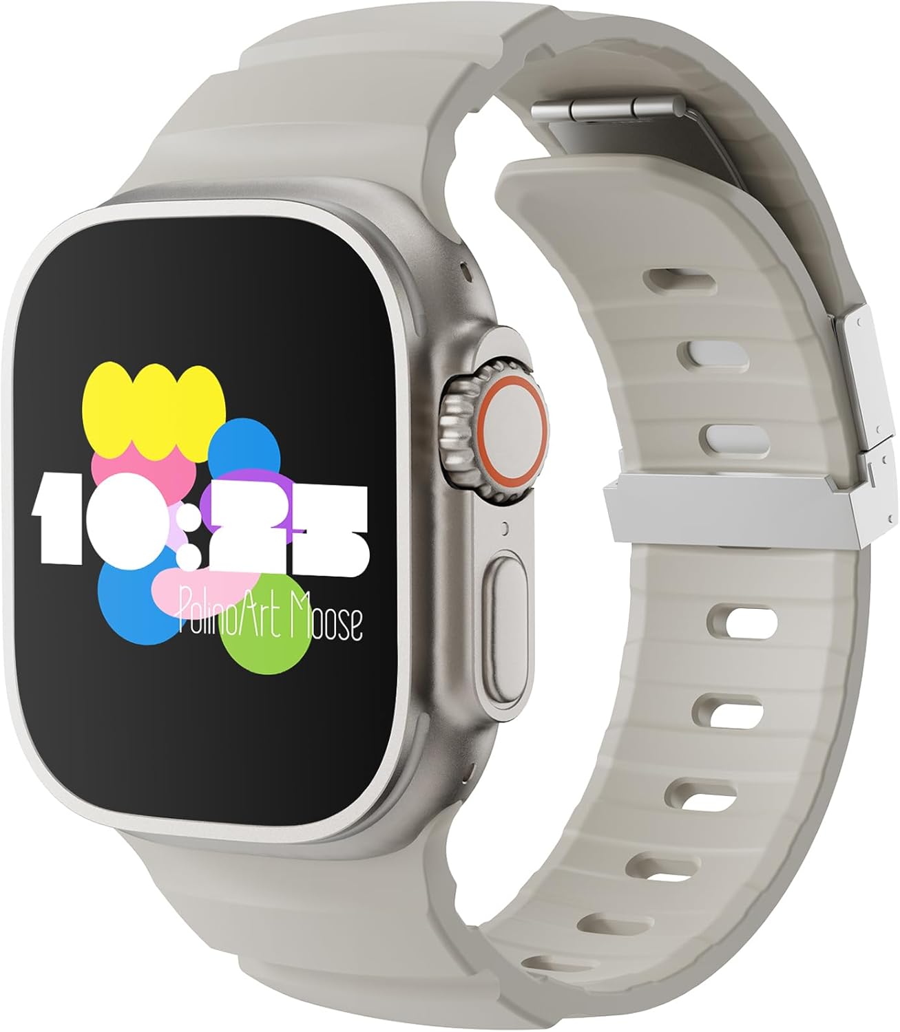 Magnetic Folding Clasp Silicone Watch Band for Apple Watch Ultra 1/2/3, Series 4-11, SE 1-3, Compatible with 49mm 46mm 45mm 44mm Models