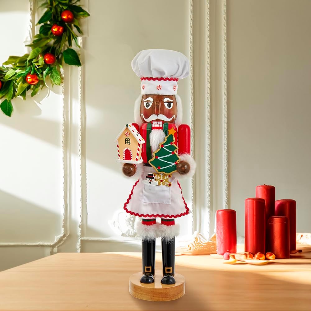 Kurt Adler 15-Inch Wooden African American Chef Nutcracker