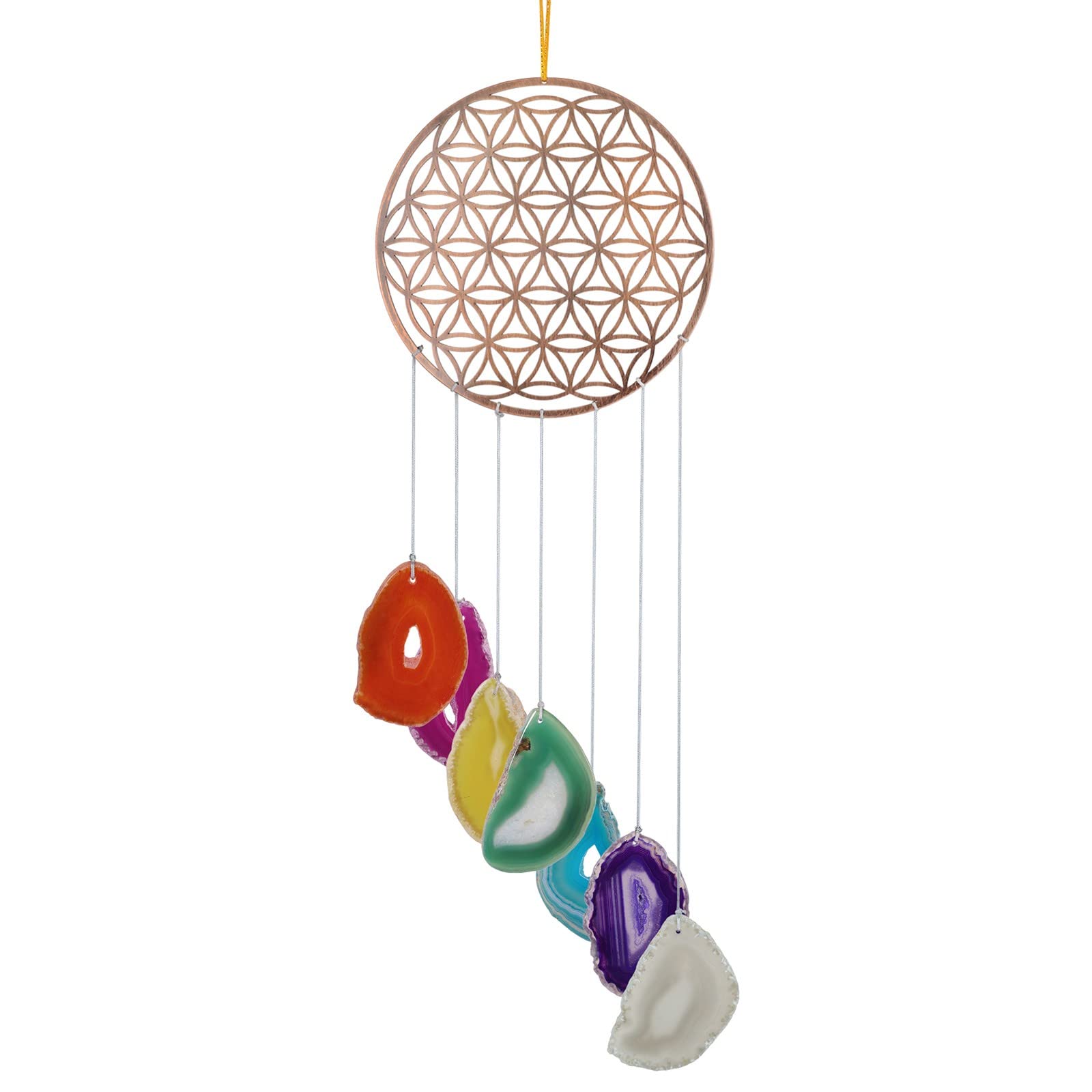 Fleur de vie en cristal à suspendre mookaitedecor avec agates de qualité supérieure
