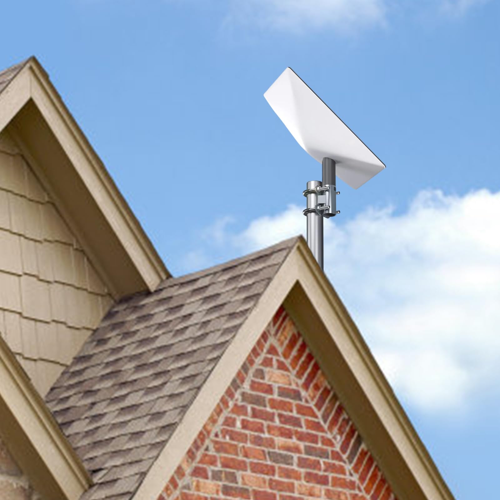 ZEXKENS Adjustable Heavy Steel Mast Poles Brackets Secure Satellite Dish &