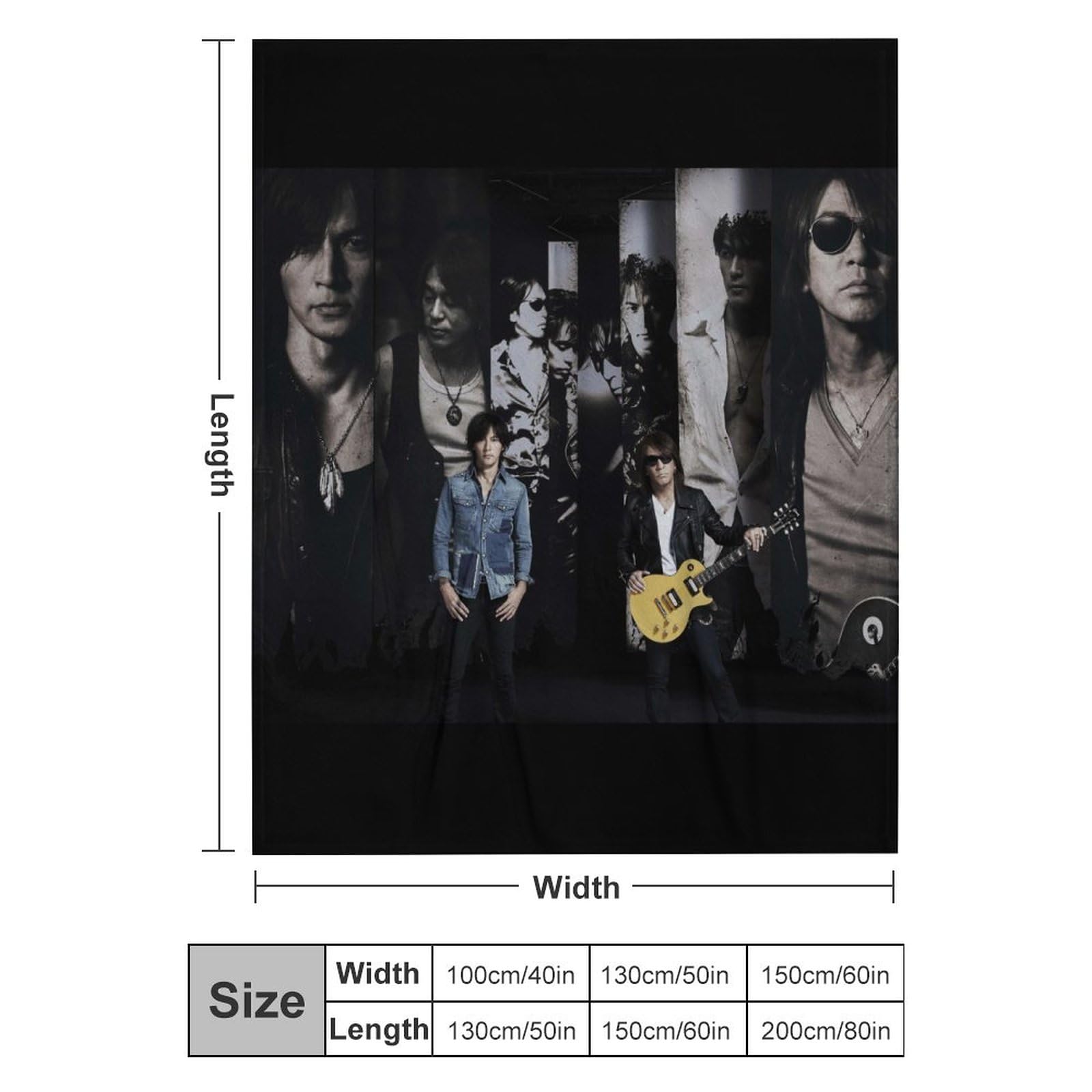 Amazon｜ブランケット B'z ロックバンド 毛布 シングル 大判 掛け毛布