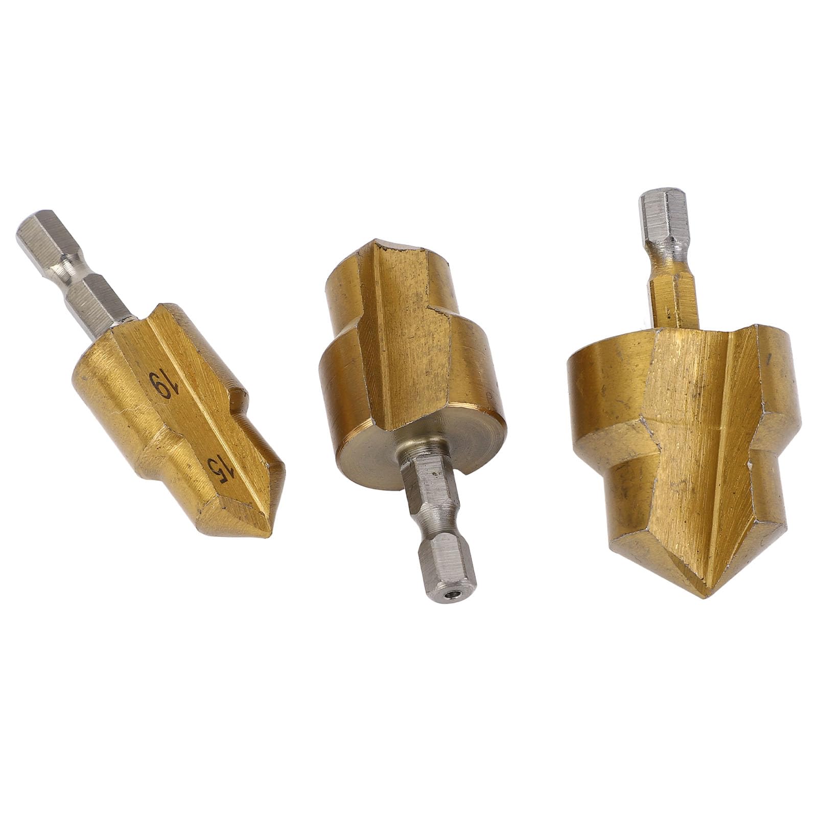 PPR Rohraufweiter Set 3-teilig, Rohrreibahle mit 1/4 Zoll Sechskantschaft, HSS Wasserrohr Reparaturwerkzeug Rohrfräser für Kunststoffrohre, 15-19mm 18-24mm 24-31mm