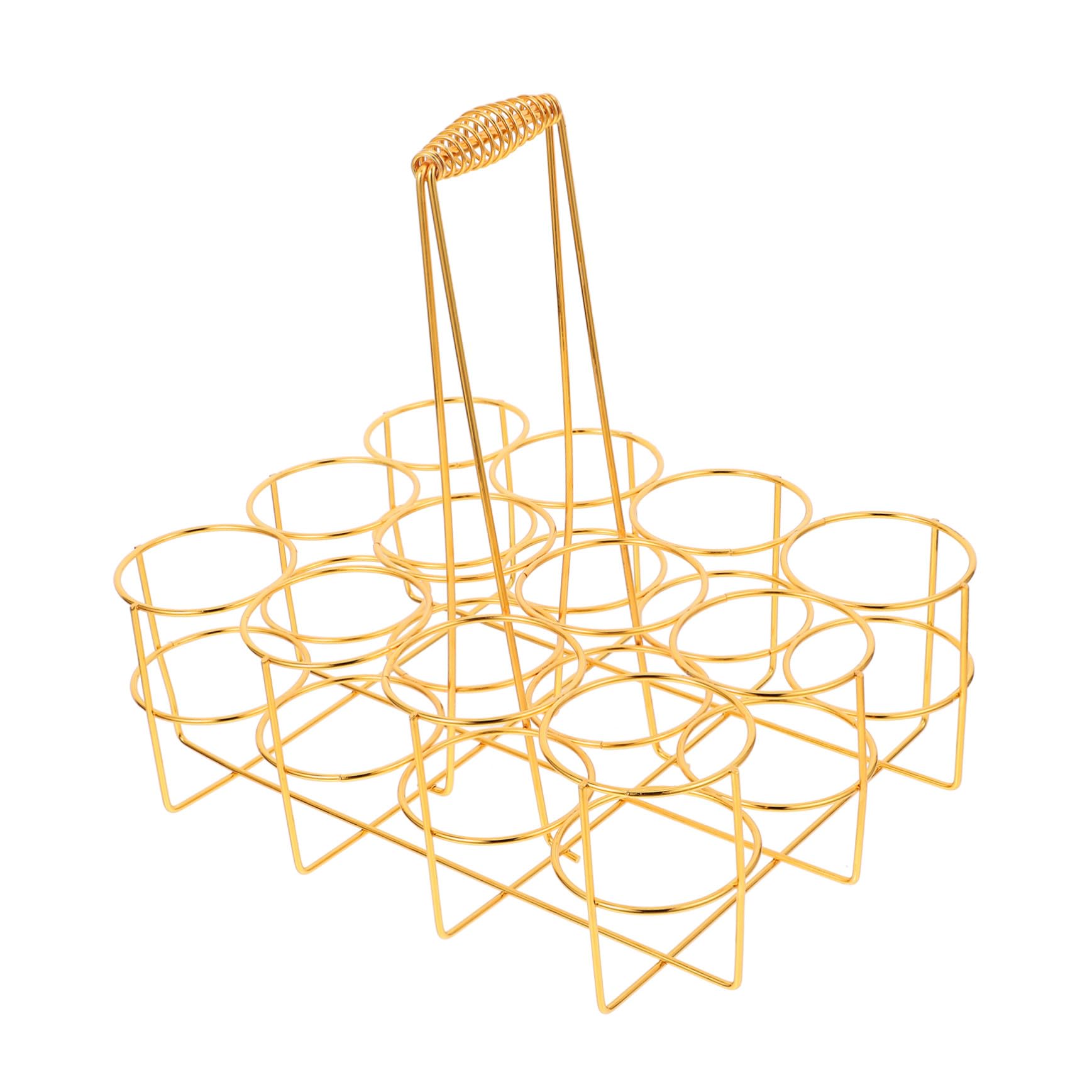 Tragbarer Bierkorb aus Eisen für 12 Flaschen in Gold mit Kreativem Design und Leichtem Gewicht für Riegel und Ktv zur Stilvollen Bieraufbewahrung
