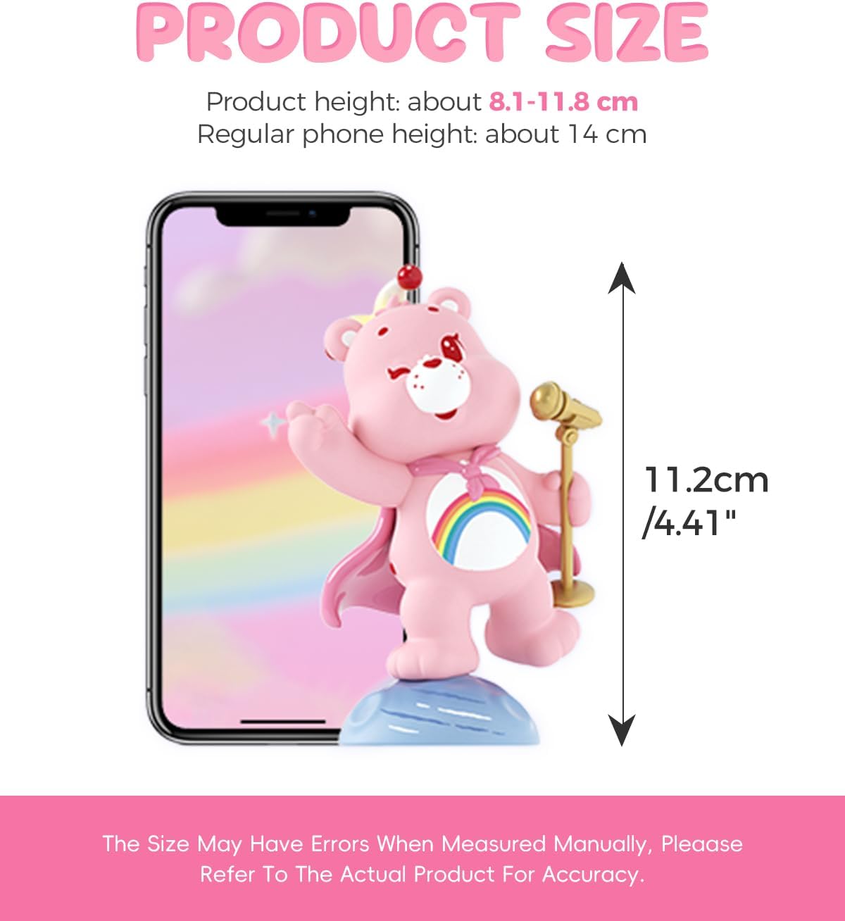 MINISO Care Bears Healing Planet Series Blind Box Soft Vinyl Toy Cute Mystery Animal Figurines, Collectible Surprise Gift Figure Model Random Design for Home Decor Birthday Gifts, Single Box