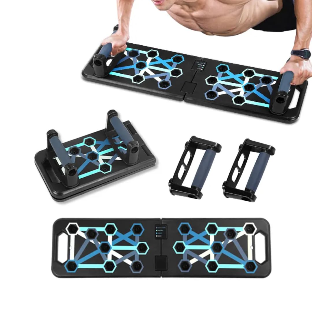Dff Push Up Board System with Color-Coded Exercise Guide, Portable Fitness Training Equipment, Home Workout Board with Handles (multi board)-picture-11
