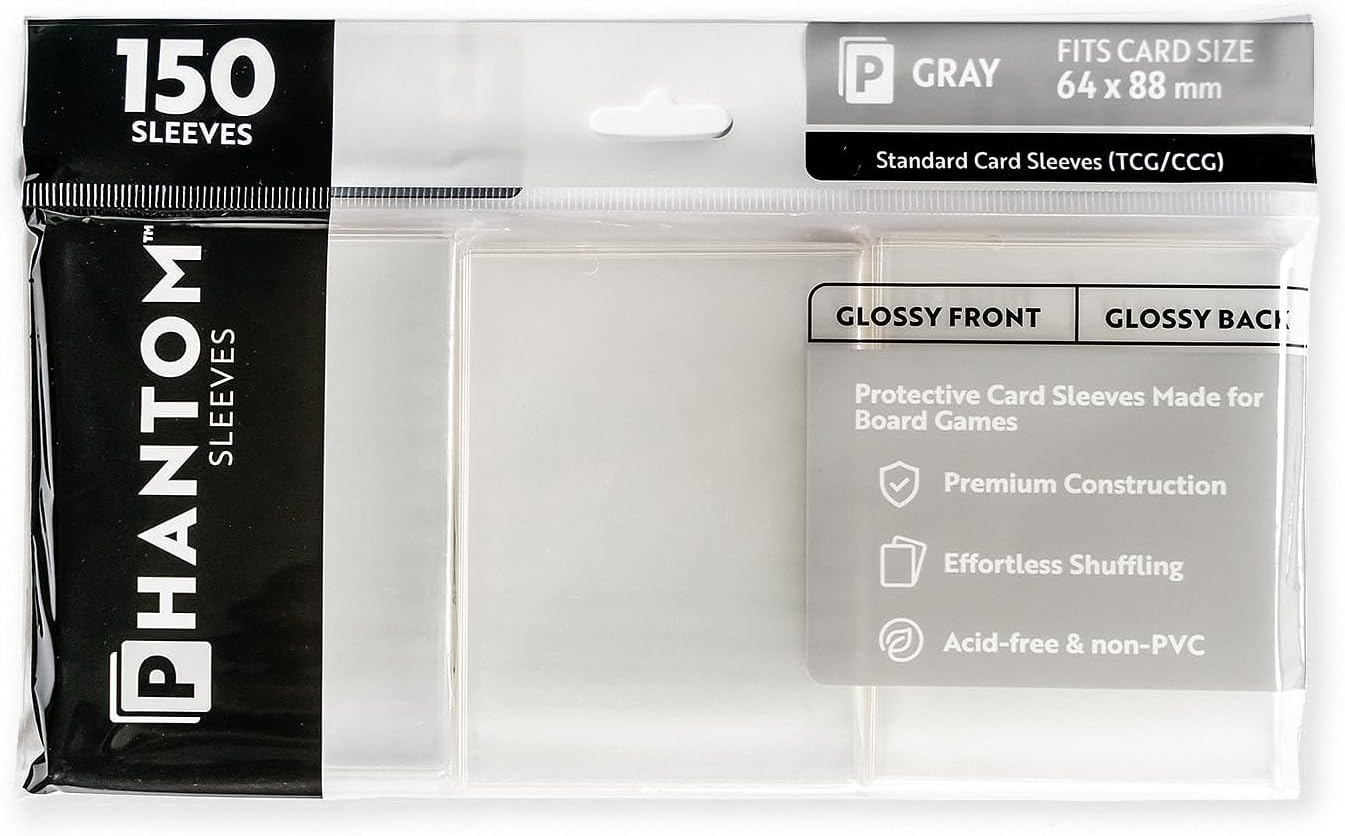 Premium Card Protectors, Glossy Front & Back, 3 Pack 150 Count, Transparent Gray 64 x 88mm for Standard & Trading Card Games