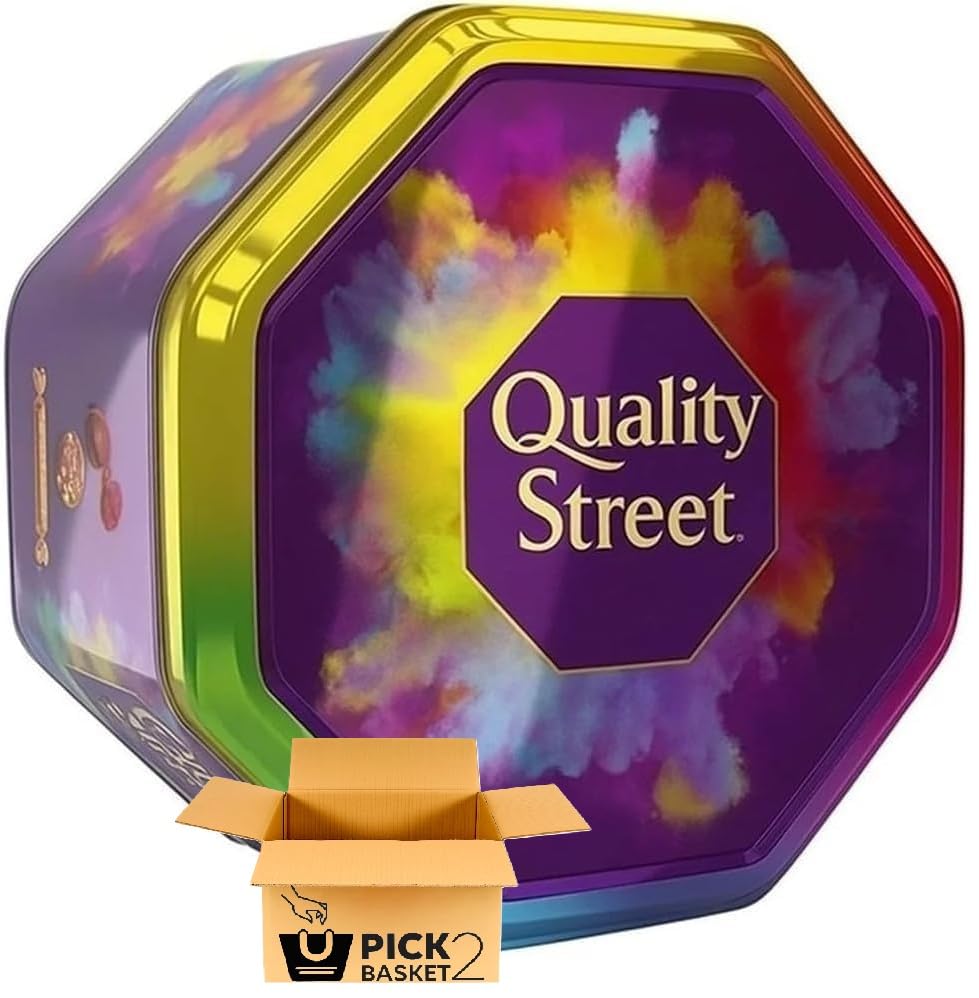 Quality Street Chocolate Tin 2kg Large Sharing Tub Assorted Wrapped Chocolates for Easter Christmas Parties & Gifting By Red Rainbow