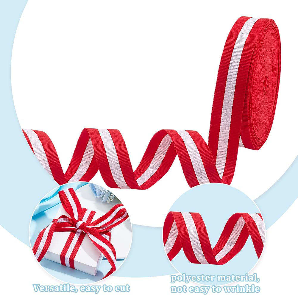 Marine-blau-weiß-rotes Ripsband – 50 M Rolle, Polyester, Für DIY, Dekoration & Kleidung