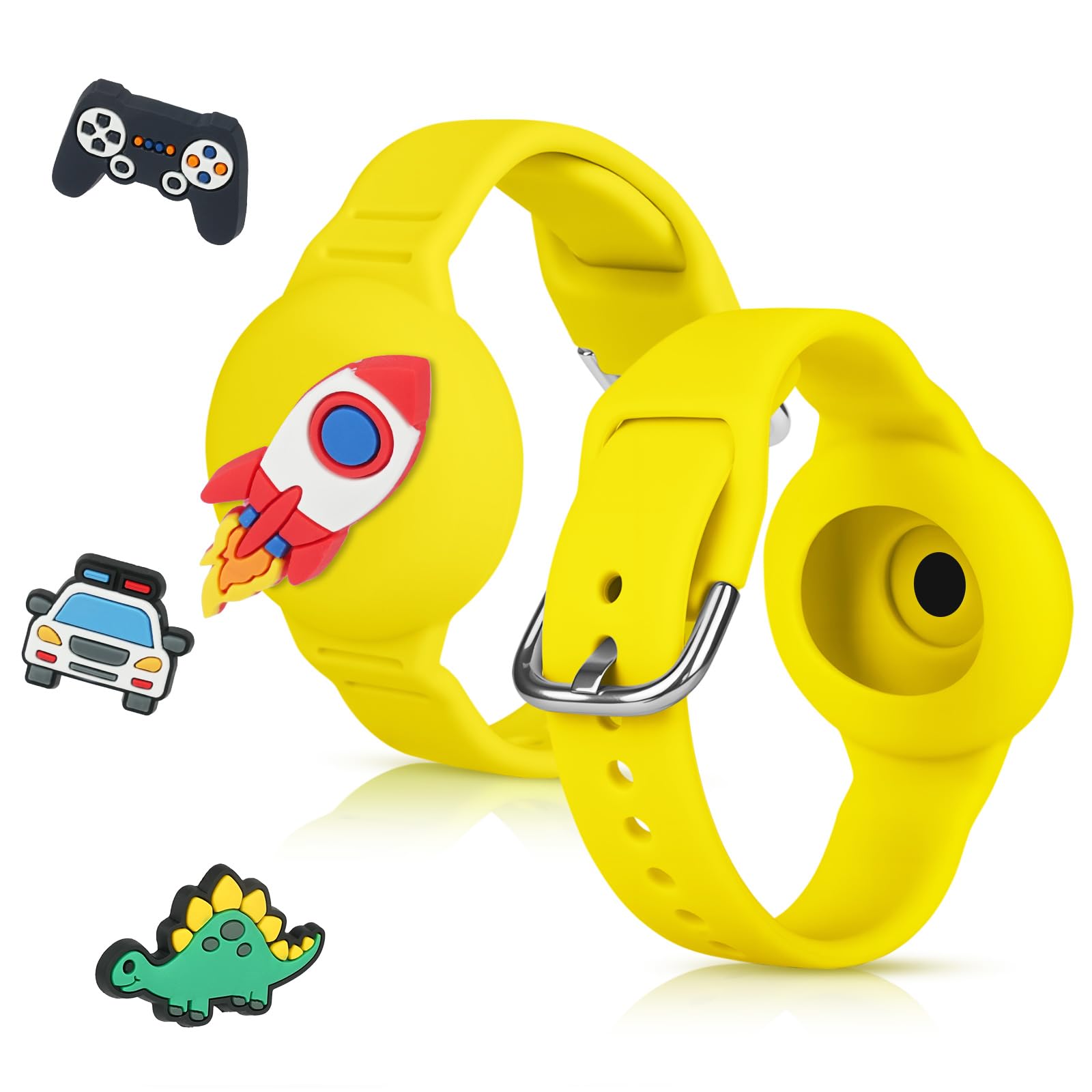 AXFEE Pulsera Compatible con Airtag, 1PCS Pulsera de Silicona para Niños, Funda Protectora Ajustable Antipérdida (Blue Shark, Airtag No Incluido) — view 22
