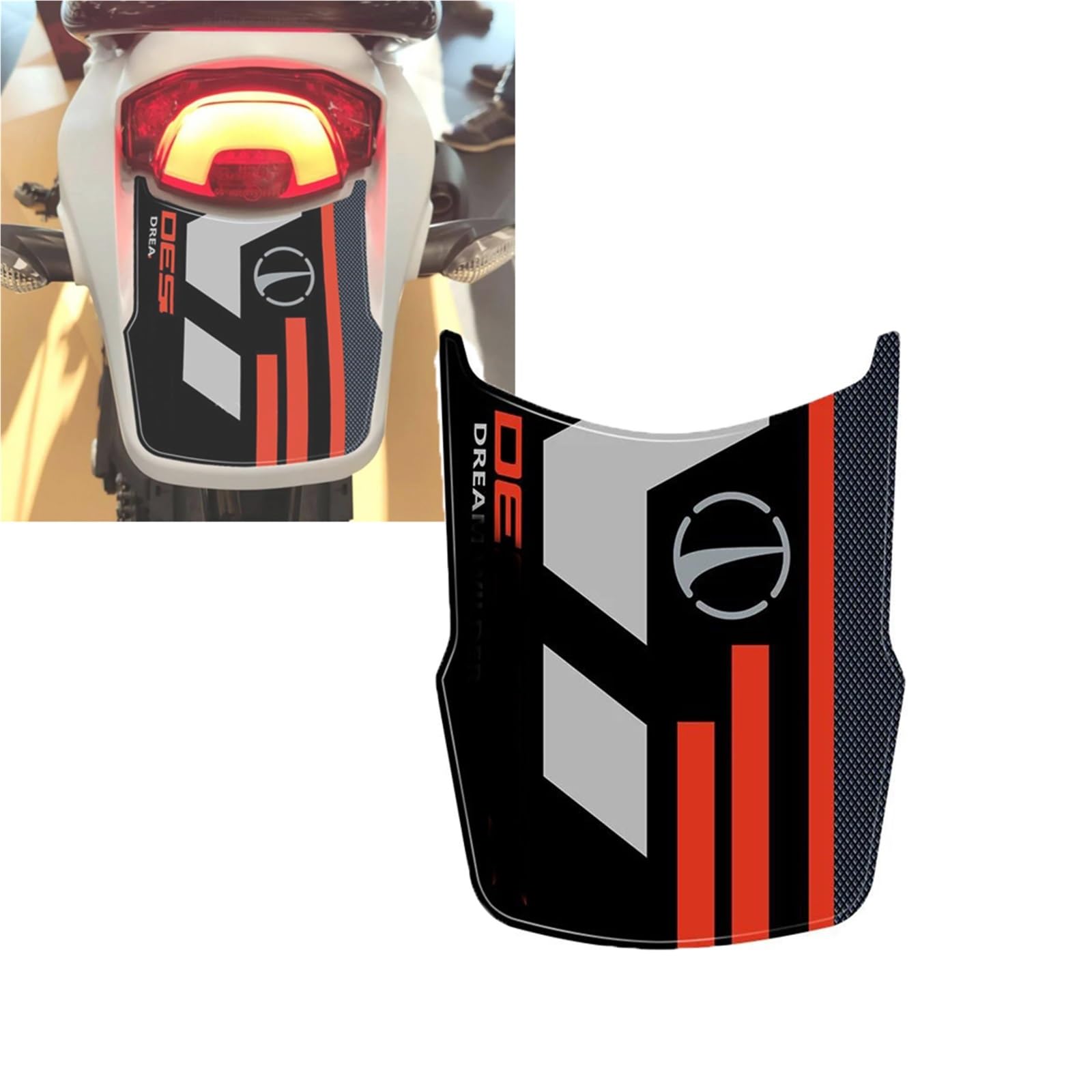 Tynbv Black- Silver Decorative Sticker Motorcycle Decal Decoration Accessories For Ducati Desertx Desert X Rr22 2023 Fuel Tank Pad Protector Sticker