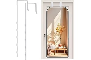 Over-the-Door Mirror Hanger Set with Protective Lining and Adjustable Height