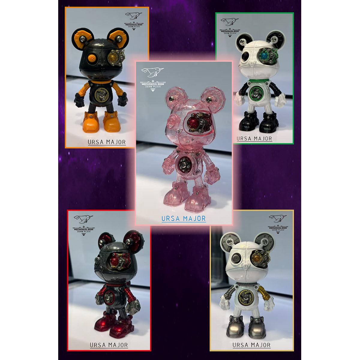 Steampunk - Puzzle in metallo 3D per adulti, motivo: orsetto violento 3D, in metallo, con base, 236 pezzi, montaggio meccanico, modello di orso