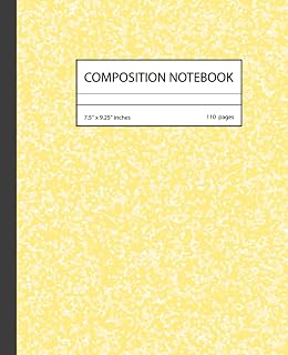Yellow Composition Notebook: Yellow and White Marble - Wide Ruled Notebook for Kids Teens Students And Adults I 7.5'' x 9.25'' inches - 110 Pages