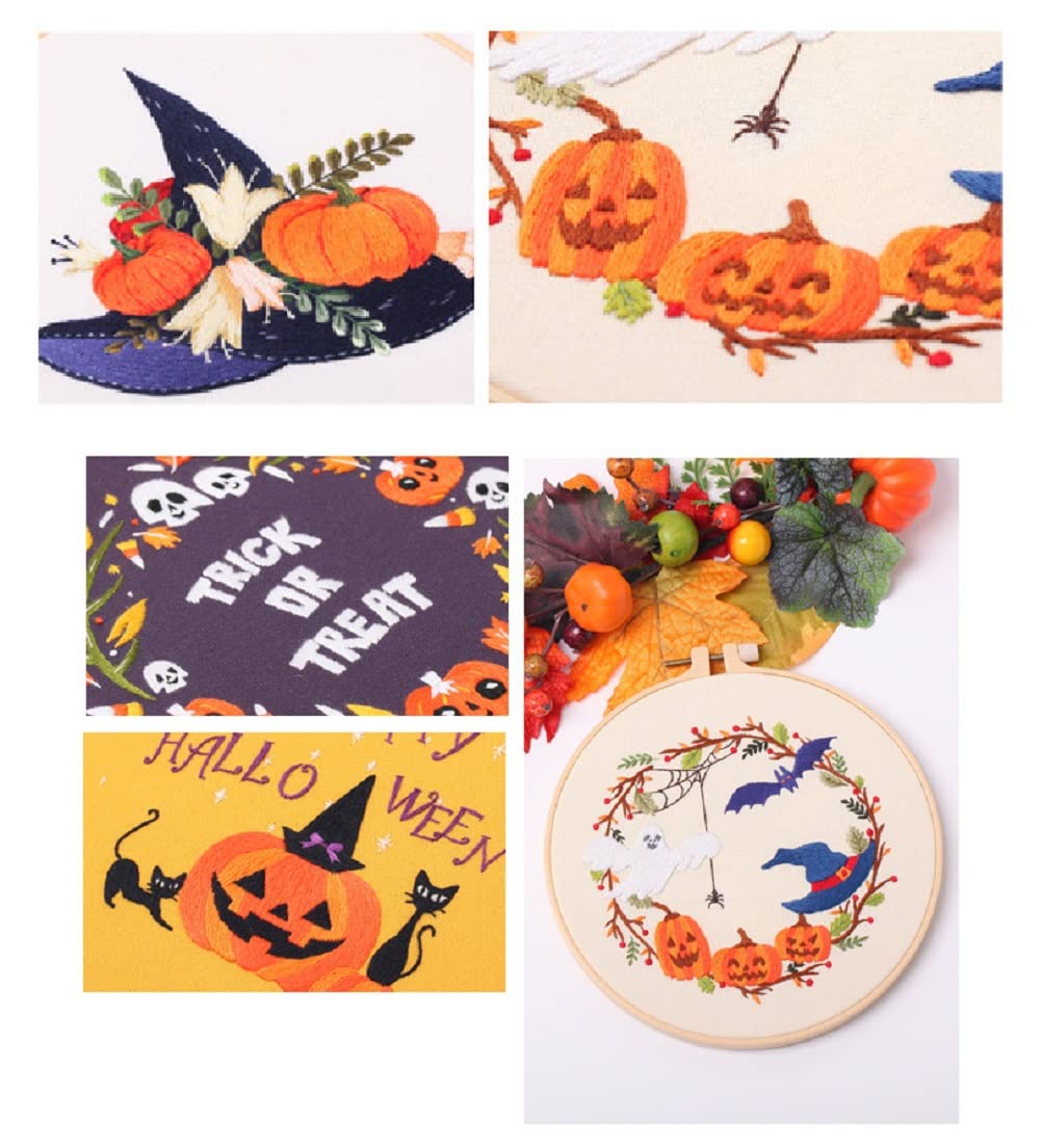 Amazon | 刺繍キット 刺しゅう ハロウィン飾り 3個セット クロス