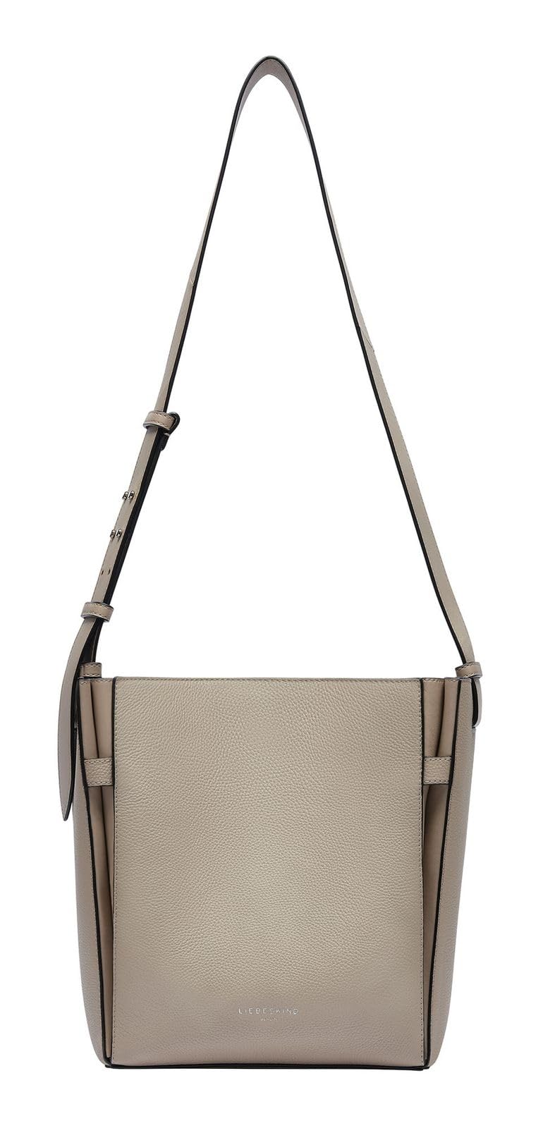 LIEBESKIND BERLIN Leather shoulder bag Hilla Small Pebble Hobo Bag Stone beige