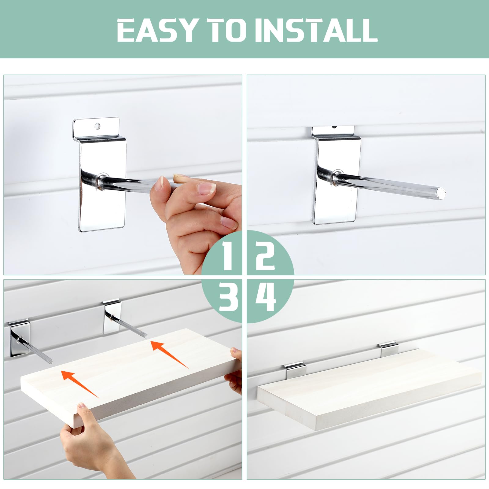 Amazon.com: Landical 4 Pack Wooden Slatwall Shelf, 16.1