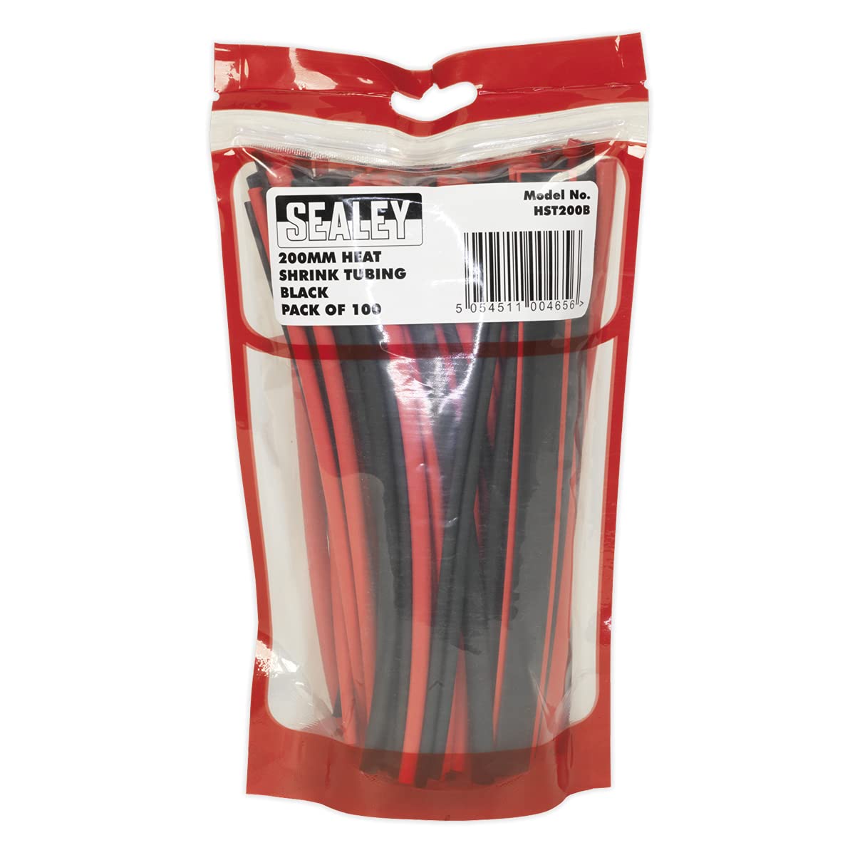 Sealey HST200BR Heat Shrink Tubing, 200mm, Black/Red, Pack of 100