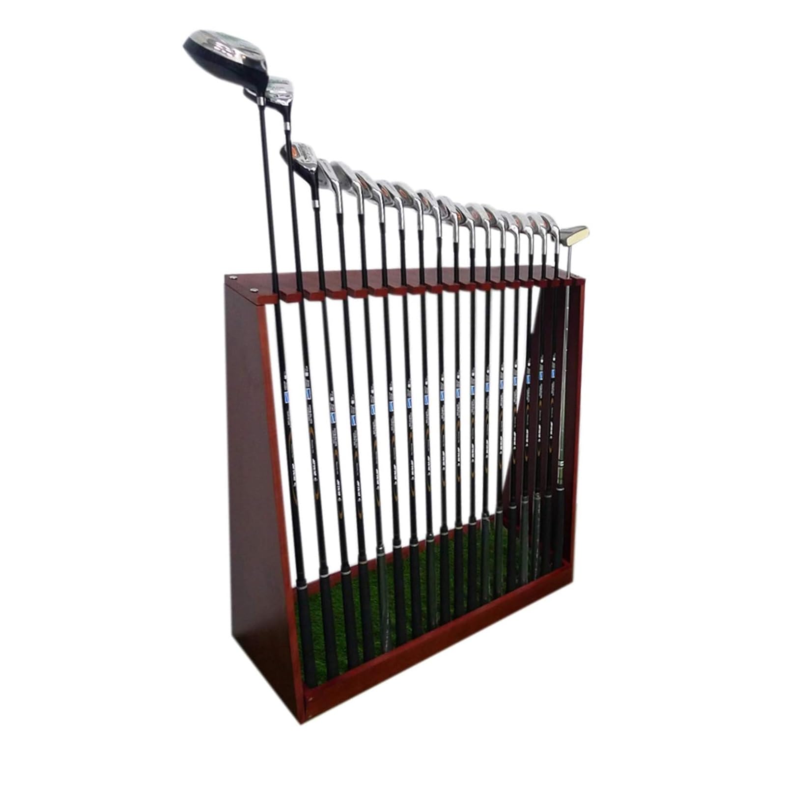 Aimery Golf Club Rack,Putter Rack,18-Clubs Display Stand for Golf Club, Billiard Cues & Fishing Rod,Wooden Golf Club Holder for Garage & Simulator Room (Color : B)