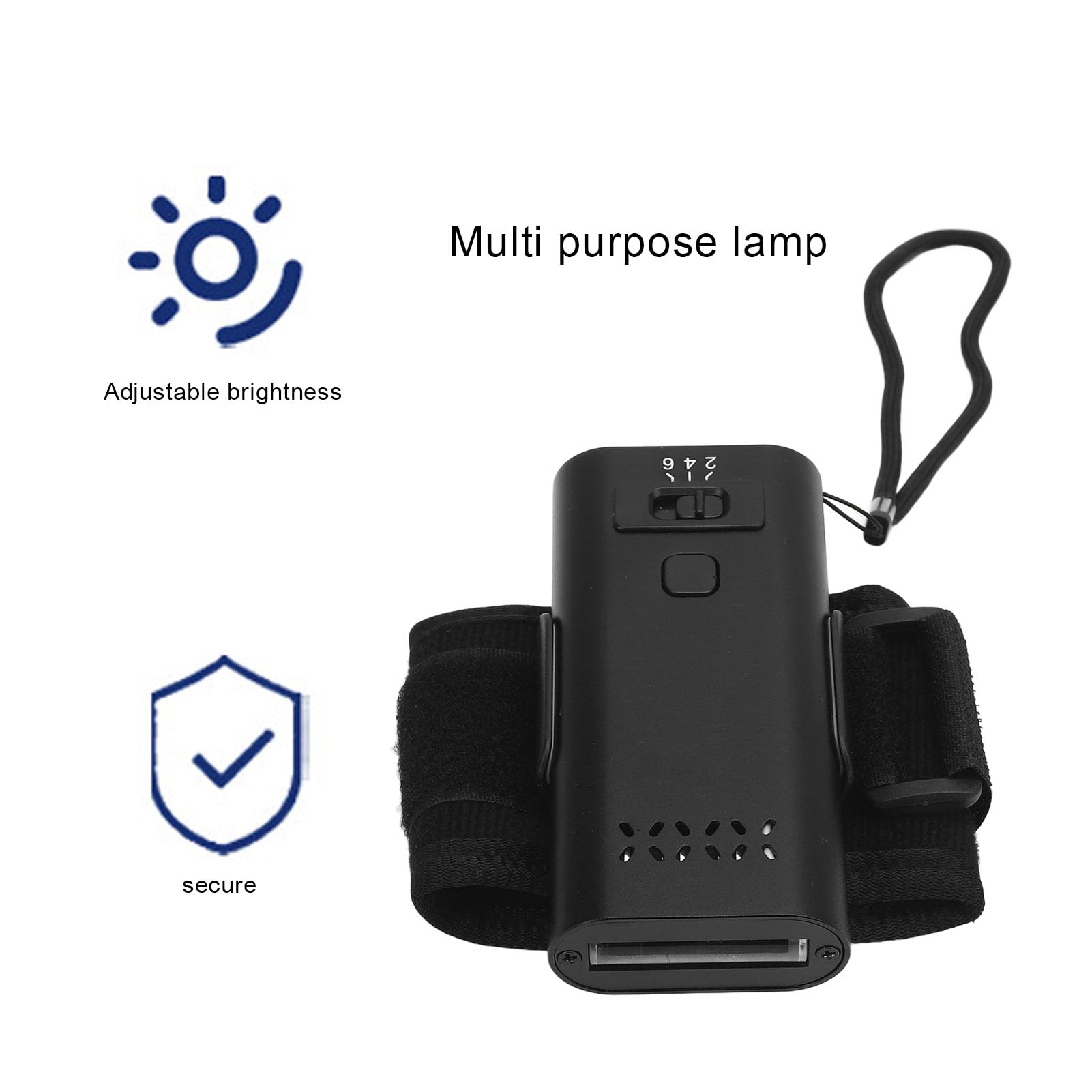 LED Hair Extension Light Gel Curing Lash Light 395nm 6W Aluminum Alloy 3 Gears Portable Wrist Gel Nail Lamp for Nail Art Lash Extension (Black)