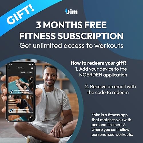 Miniatura 9 de NOERDEN - Báscula corporal inteligente Minimi - Báscula para peso corporal con tecnología Step-On, Bluetooth, pantalla LED, vidrio templado,