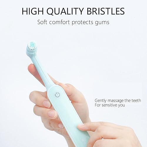Miniatura 3 de Cepillo de dientes eléctrico sónico para adultos recargable funciona con pilas impermeable giratorio con 4 cabezales de cepillo cepillo de dientes