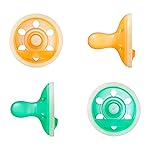 Tommee Tippee Breast-Like Night Pacifier, 6-18 Months, Breast-Like Baglet, BPA-Free Binkies, Glow in The Dark Technology, Yellow/Green, Pack of 4