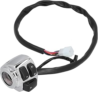 2pcs 1in Motorcycle Handlebar Switch Horn Button Motorbike Headlight Switch Handlebar Toggle Headlamp Turn Signal Horn Gear Control Button Universal 25mm(black)