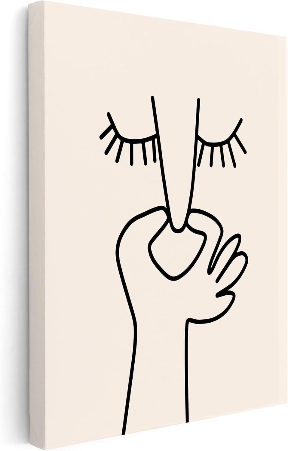 Poster Master Hold Your Nose Anything Goes Canvas - Line Drawing Print - Funny Bathroom Art - Powder Room Wall Design - Humorous Art - Minimal Restroom Decor - 8x10 STRETCHED Canvas
