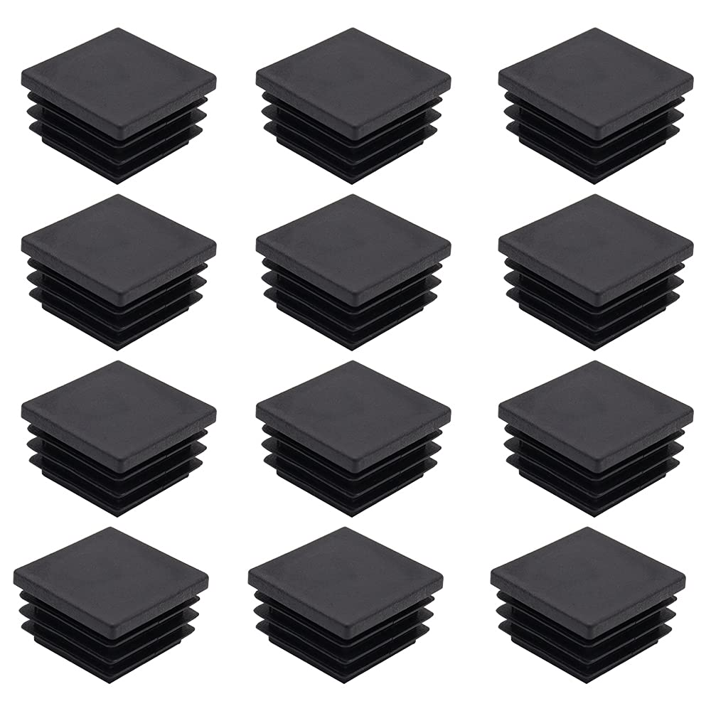 LongZYU Plastic End Caps 24 Pieces Square Plastic Plugs Tube End Caps 30X30mm Square Tube Inserts Tubing End Cap Inner Plug Pipe for Metal Tube Chairs Sofas Tables Shelves