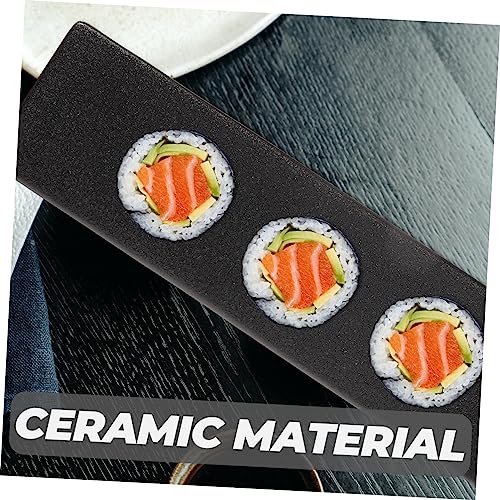 Plato rectangular de cerámica para sushi miniatura 3